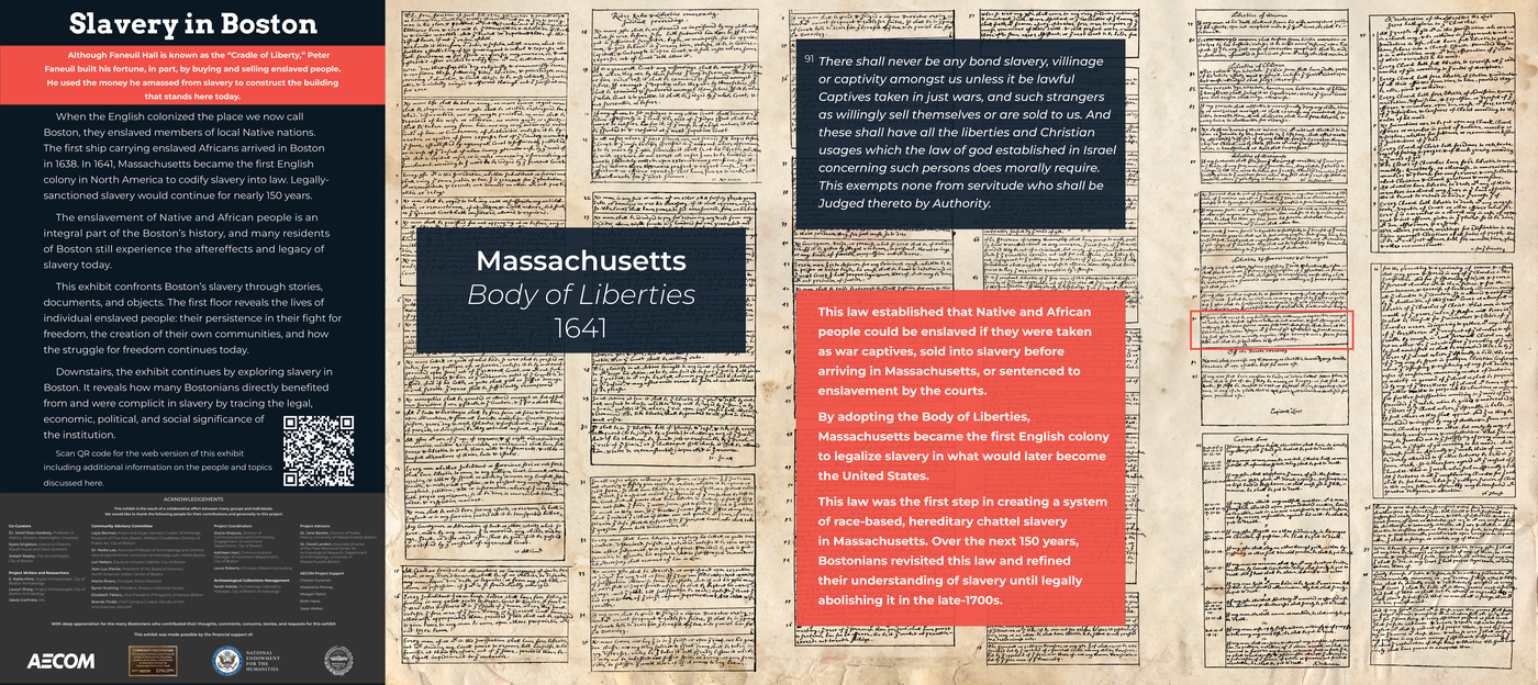 Slavery in Boston exhibit panel